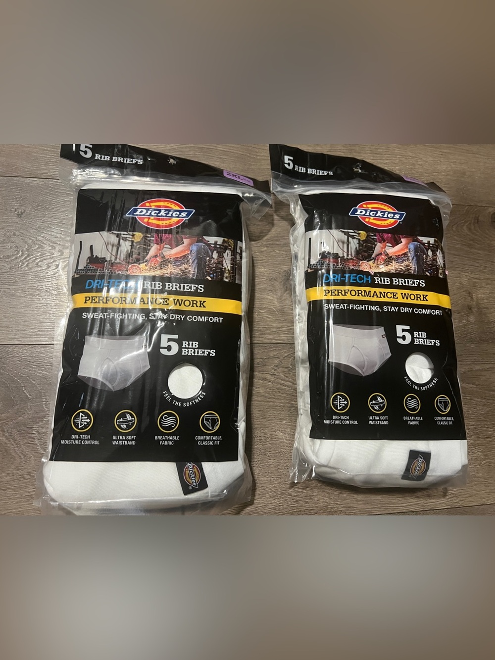 Dickies 10 Pairs Dri Tech Rib Briefs Size 2XL New